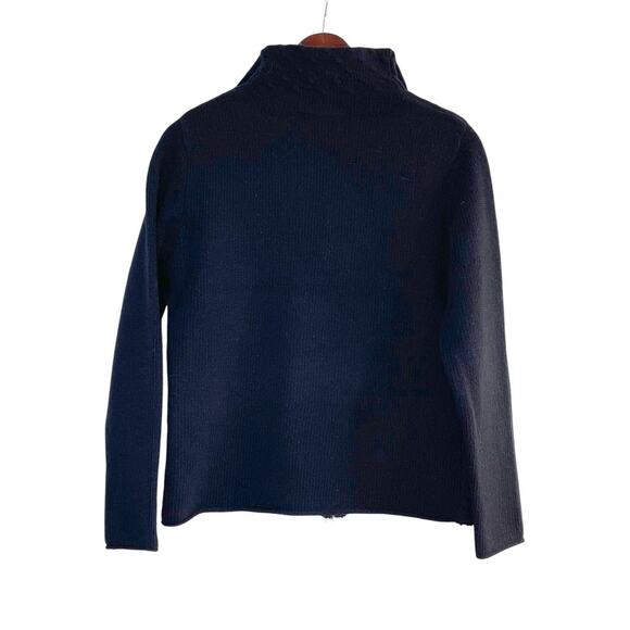 Marchbrae Women’s Black Full Zip 100% Pure New Wool Sweater s/M Made in Scotland - Picture 5 of 7